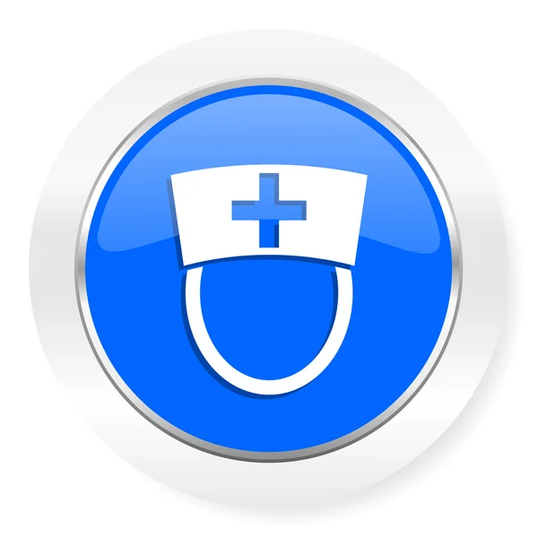 Krankenschwester blaues Hochglanz-Web-Symbol — Stockfoto