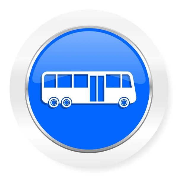 Bus blue glossy web icon — Stock Photo, Image