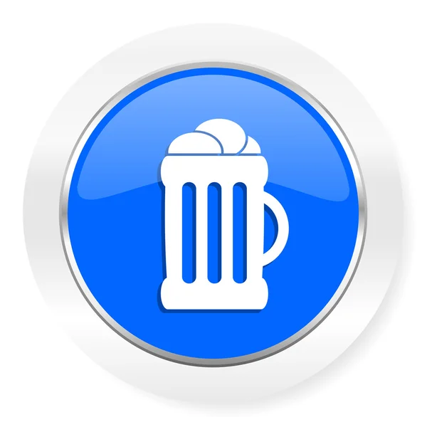 Bira mavi parlak web simgesi — Stok fotoğraf