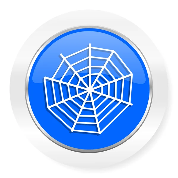 Aranha web azul brilhante ícone web — Fotografia de Stock