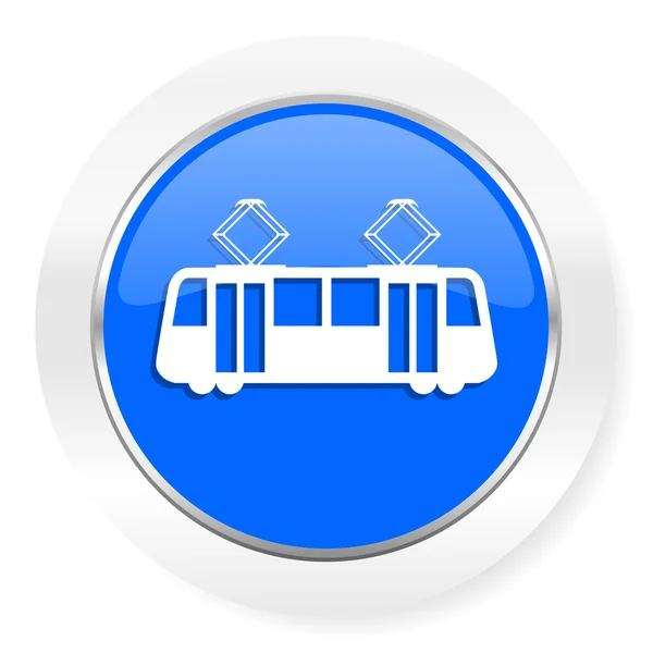 Straßenbahn blaues Hochglanz-Web-Symbol — Stockfoto