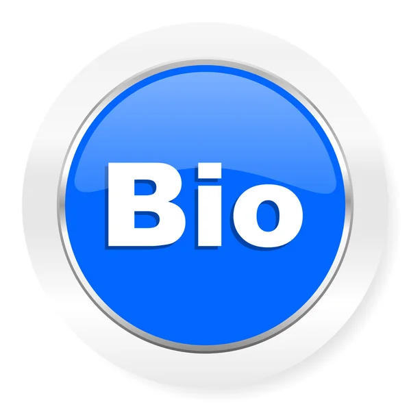 Bio-blaues Hochglanz-Web-Symbol — Stockfoto