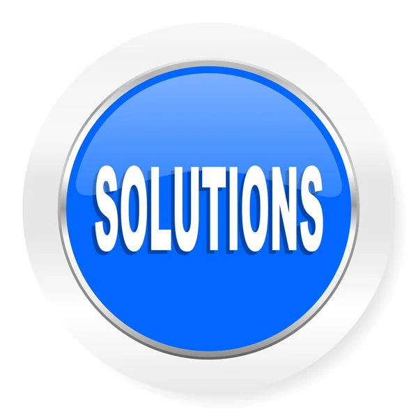 Soluzioni blue glossy web icon — Foto Stock