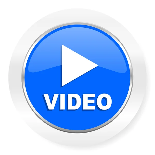 Video azul brillante icono web —  Fotos de Stock