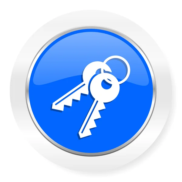Anahtarları mavi parlak web simgesi — Stok fotoğraf