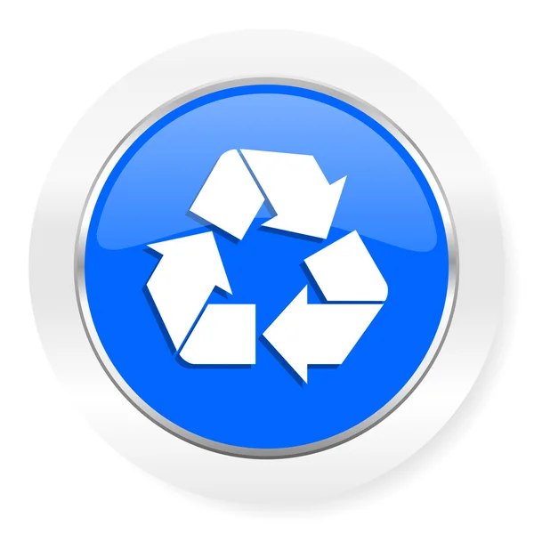 Recycle blauw glanzend web pictogram — Stockfoto