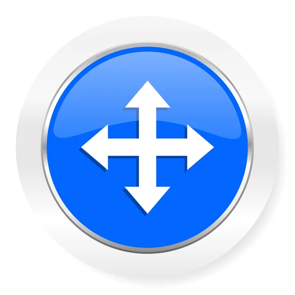Strzałkę niebieski WWW błyszczący ikona — Zdjęcie stockowe