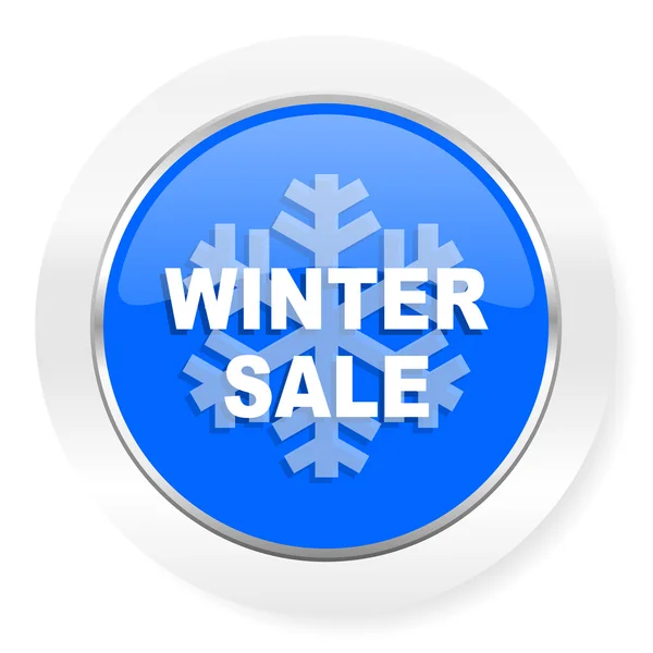 Zimowe Sprzedaż niebieski WWW błyszczący ikona — Zdjęcie stockowe