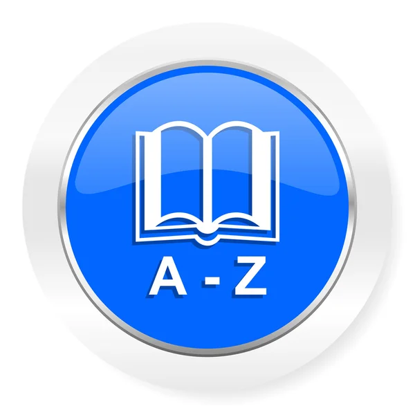 Dizionario blu lucido web icon — Foto Stock