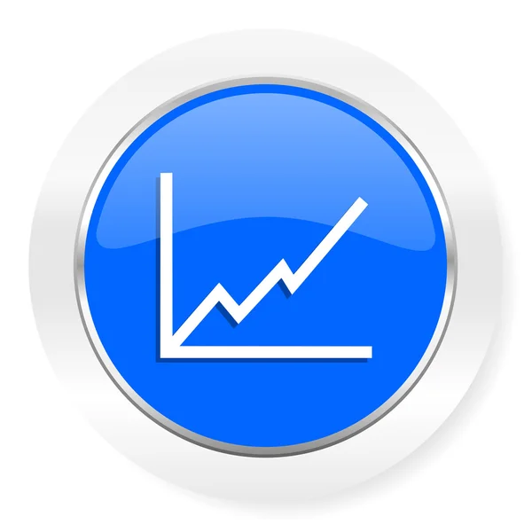 Chart blaues Hochglanz-Web-Symbol — Stockfoto