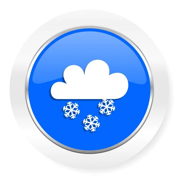 Снежная синяя глянцевая икона — стоковое фото