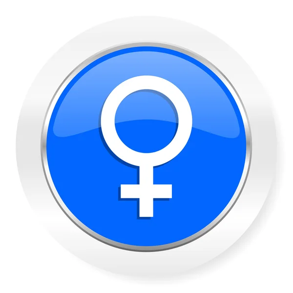 Female blue glossy web icon — Stock Photo, Image