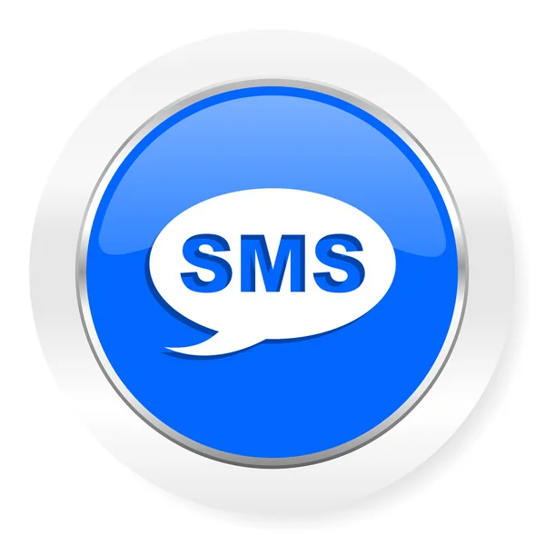 Blauwe glanzend web pictogram SMS — Stockfoto