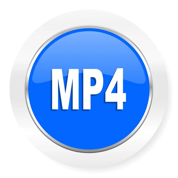 MP4 mavi parlak web simgesi — Stok fotoğraf