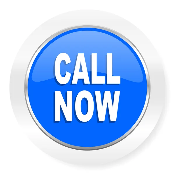 Call now blue glossy web icon — Stock Photo, Image