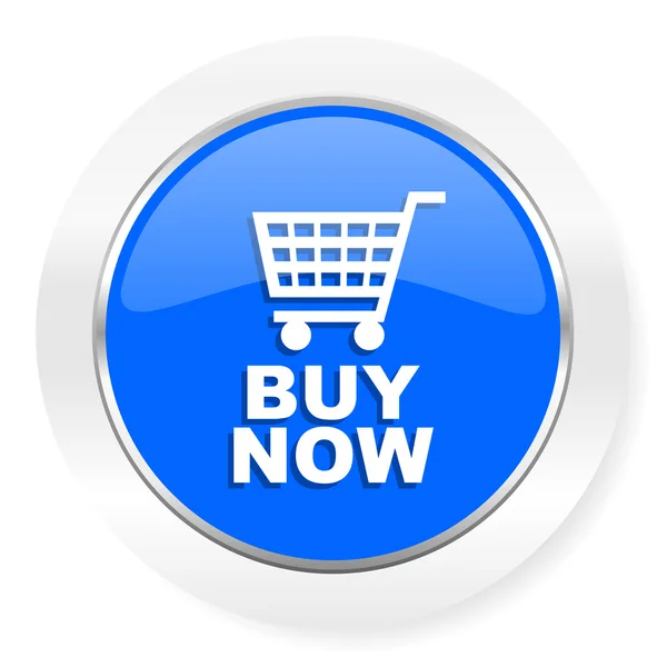 Koop nu blauw glanzend web pictogram — Stockfoto