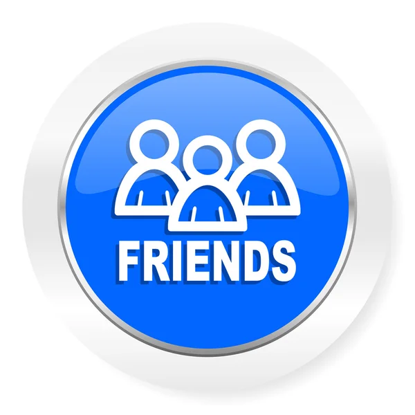 Amici blu lucido web icon — Foto Stock