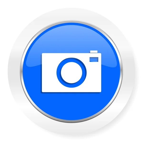 Câmera azul brilhante ícone da web — Fotografia de Stock