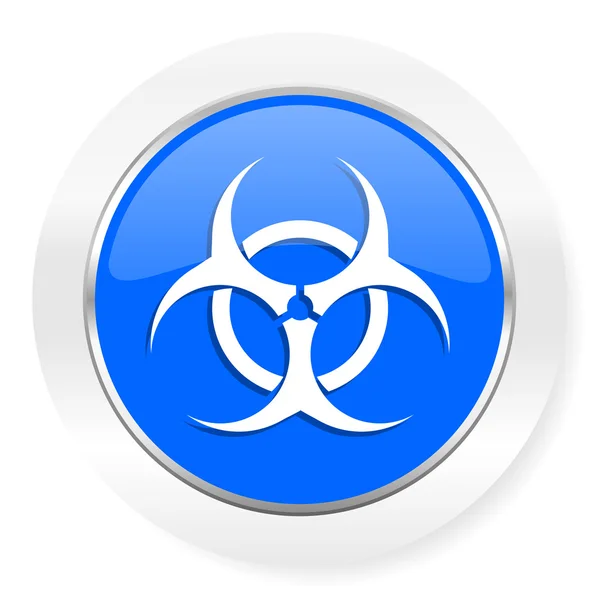 Biohazard kék fényes web ikon — Stock Fotó