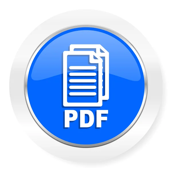 Ikona modrý lesklý web PDF, — Stock fotografie