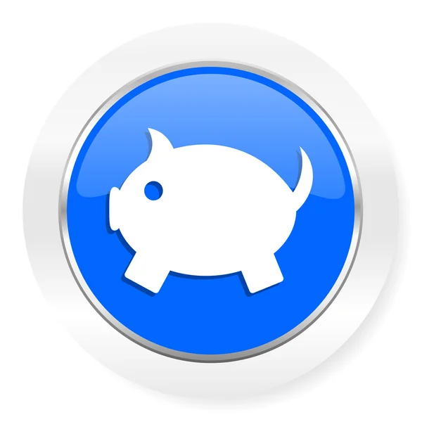 Piggy bank blue glossy web icon — Stock Photo, Image