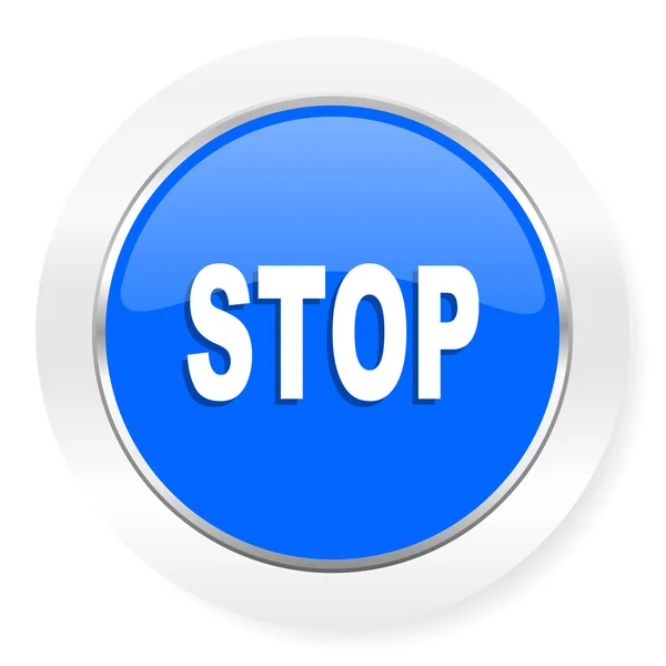 Stop blue glossy web icon — Stock Photo, Image