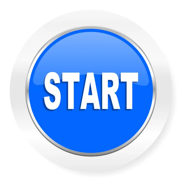 Ikona Start modré lesklé webové — Stock fotografie