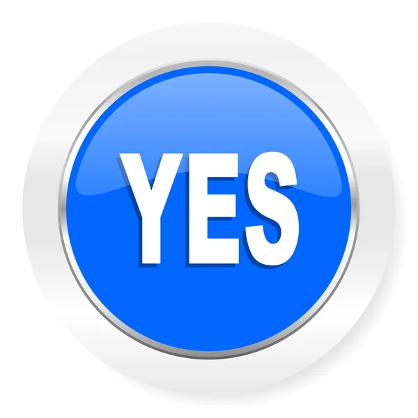 Yes blue glossy web icon — Stock Photo, Image