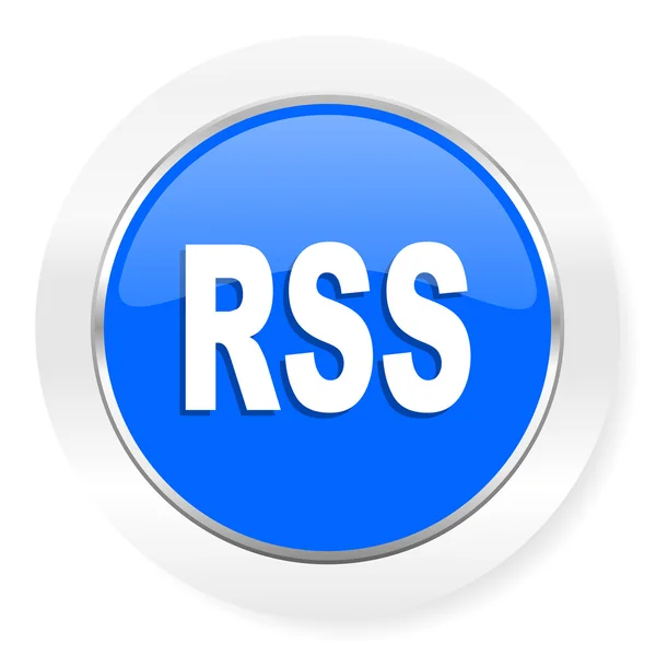 Ikona modré lesklé webové RSS — Stock fotografie
