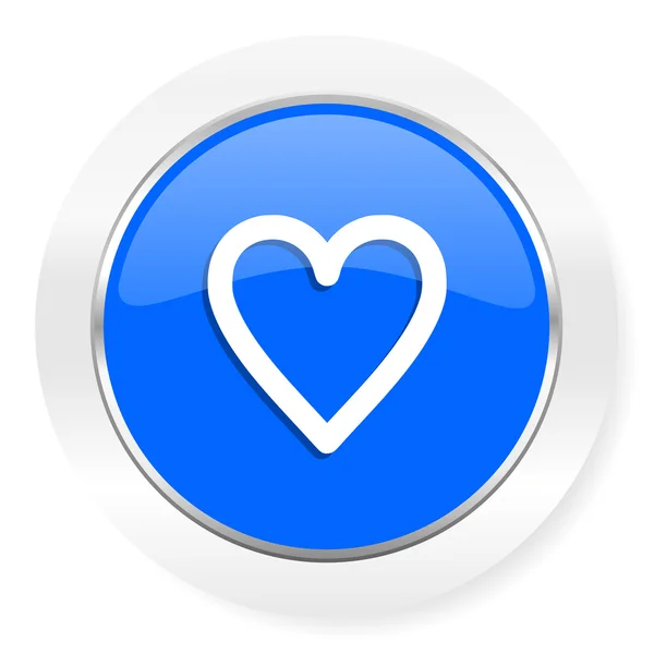 Corazón azul brillante icono web —  Fotos de Stock