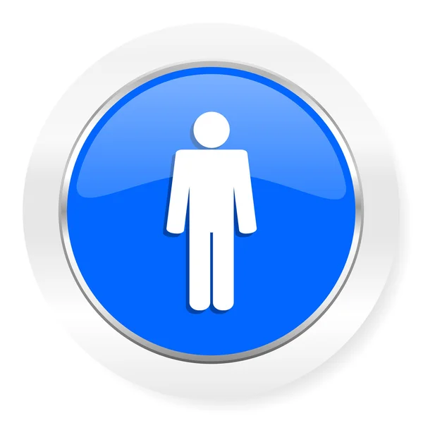 Чоловічий синій глянсовий веб-іконка — стокове фото