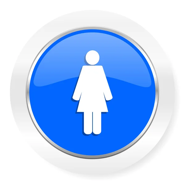 Kobiet niebieski WWW błyszczący ikona — Zdjęcie stockowe