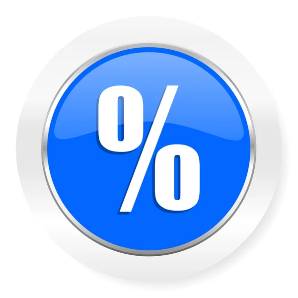 Per cento blu lucido icona web — Foto Stock