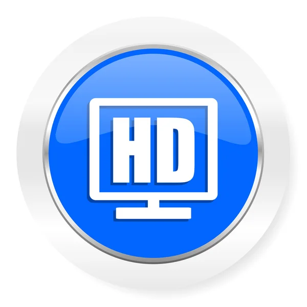 HD дисплей синій глянсовий веб-іконка — стокове фото