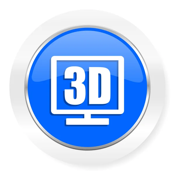 3D vertoning blauw glanzend web pictogram — Stockfoto