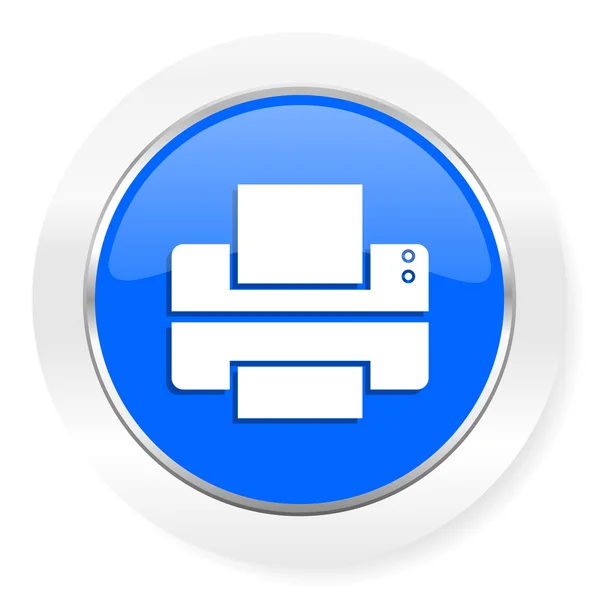Stampante blu lucido icona web — Foto Stock