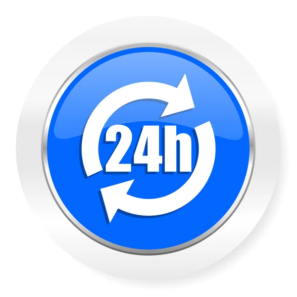 24h blaues Hochglanz-Web-Symbol — Stockfoto