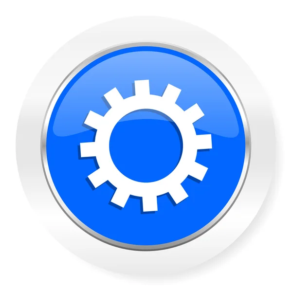 Gear blue glossy web icon — Stock Photo, Image