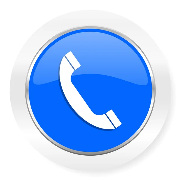 Ícone da web brilhante azul telefone — Fotografia de Stock