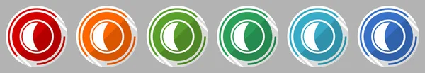 Moon Icon Set Vector Illustration Colors Options Webdesign Mobile Applications — Stock Photo, Image