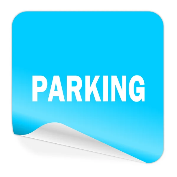Ícone de etiqueta azul de estacionamento — Fotografia de Stock