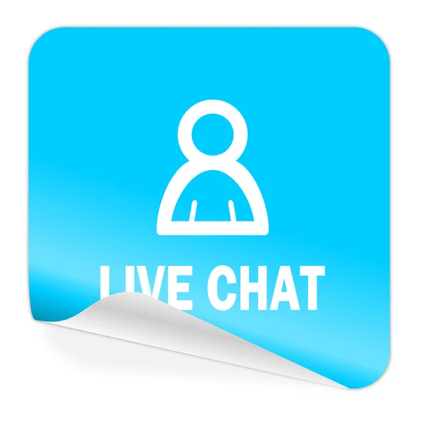 Livechat blauwe sticker pictogram — Stockfoto