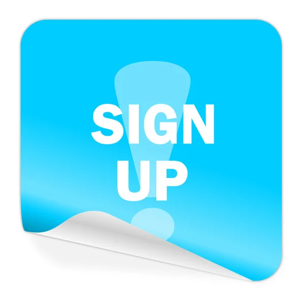 Sign up blue sticker icon — Stock Photo, Image