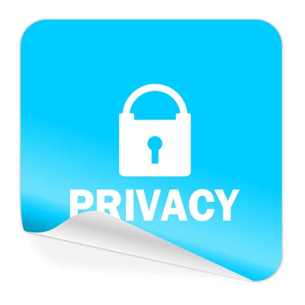 Privacy blue sticker icon — Stock Photo, Image