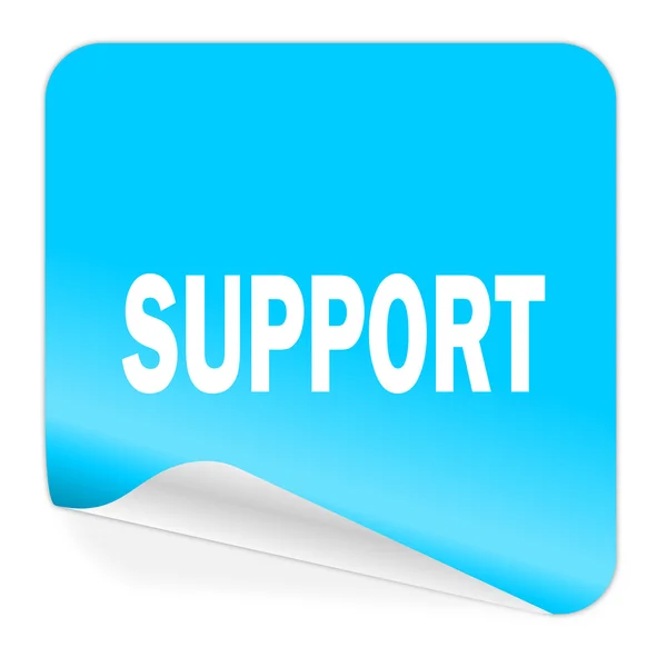 Ícone de etiqueta azul de apoio — Fotografia de Stock