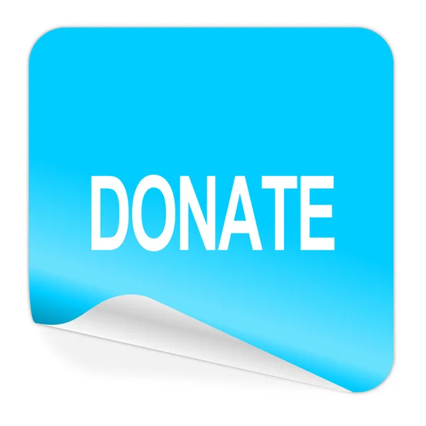 Donate blue sticker icon — Stock Photo, Image