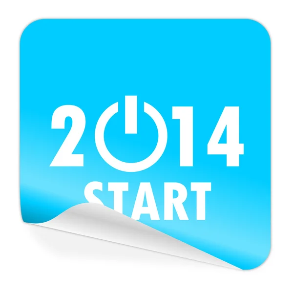 År 2014 blå klistermärket ikonen — Stockfoto