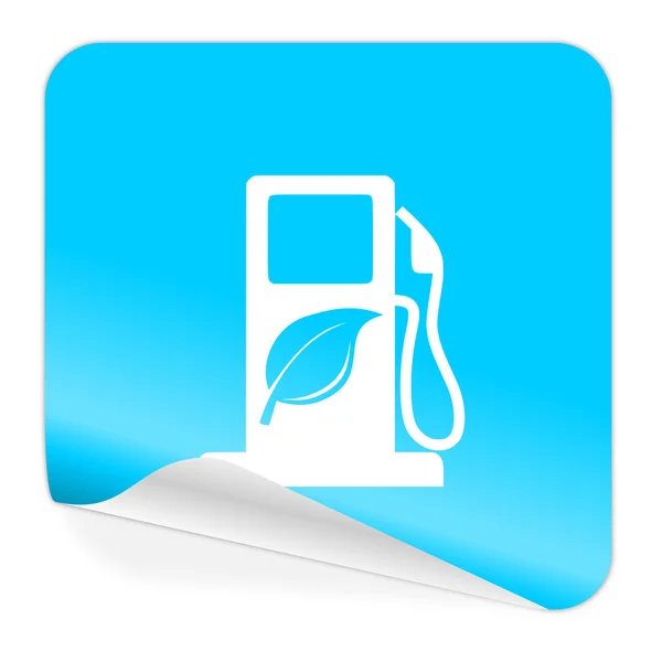 Biobrandstof blauwe sticker pictogram — Stockfoto