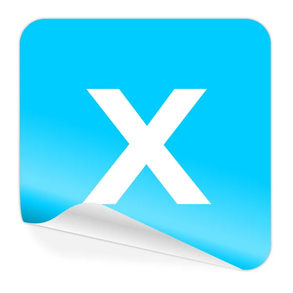 Cancelar icono etiqueta azul —  Fotos de Stock