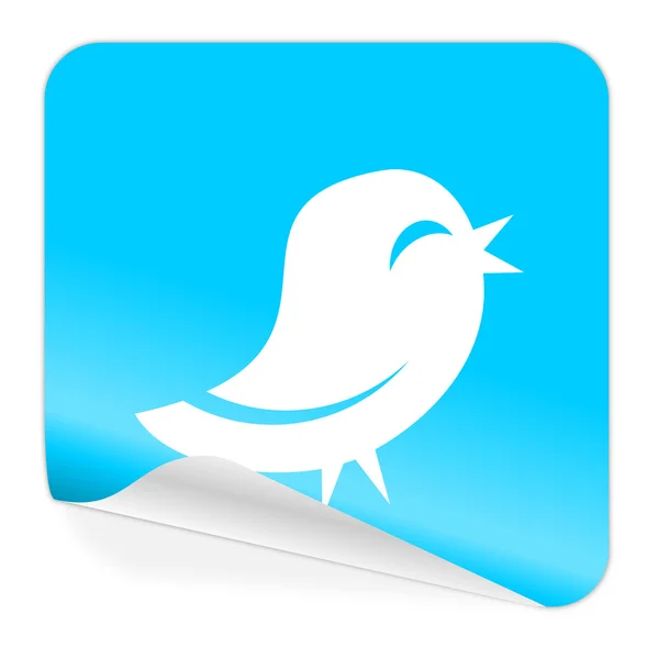 Twitter icono etiqueta azul — Foto de Stock